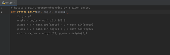 Codeium suggestion for rotating a point by a given angle